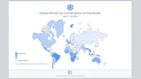 Sebaran percakapan Piala Dunia di Facebook