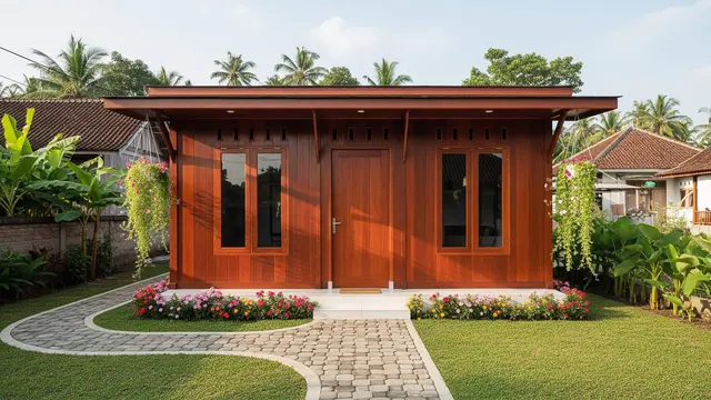 Model Rumah Kayu Modal Rp 50 Juta dengan Halaman Mini di Desa