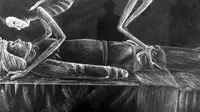 Ilustrasi Sleep Paralysis (sumber : boredpanda)