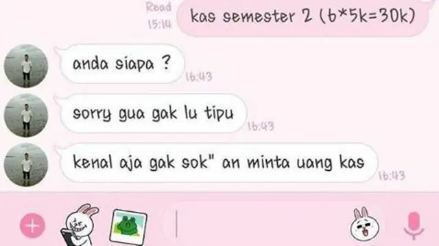Berbagai reaksi kocak orang ketika ditagih uang kas (@receh.id/brilio)