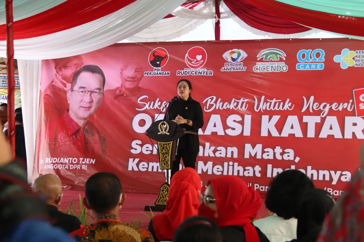 Ketua DPR RI Puan Maharani membuka kegiatan sosial operasi katarak gratis di Bangka Belitung. (Foto: Istimewa)