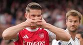 Viktor Gyokeres terus menunjukkan ketajamannya bersama Arsenal. Tanpa banyak sorotan, striker asal Swedia itu kini sudah mengoleksi 20 gol di semua kompetisi pada musim debutnya. (AP Photo/Kin Cheung)