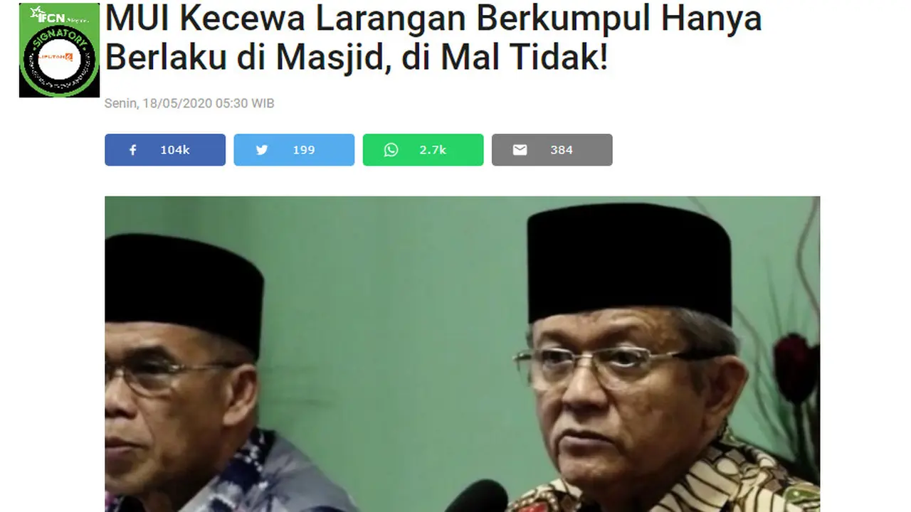 Penelusuran klaim MUI Kecewa Tidak Ada Larangan Kumpul di Mal