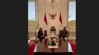 Ketua DPR RI Puan Maharani bertemu Presiden Jokowi di Istana Merdeka, Jumat (24/3/2023) siang. (Istimewa)