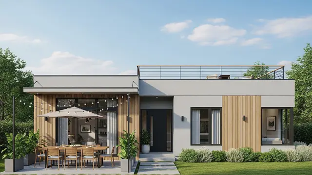 Contoh Rumah 1 Lantai Atap Dak untuk Kebun Mini