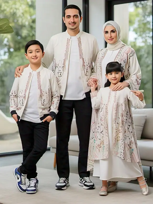 Baju gamis muslim couple keluarga/Gambar Meta AI
