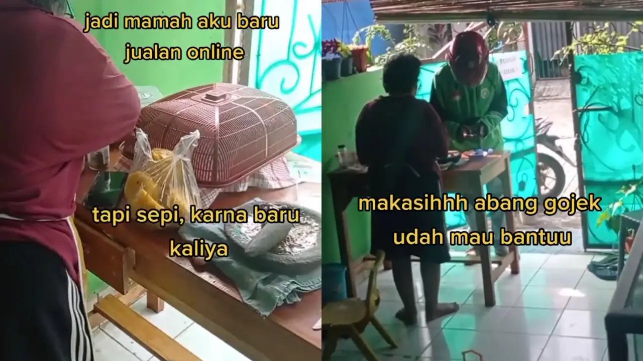 Seorang anak beli rujak dagangan sang ibu.