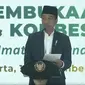 Presiden Jokowi saat membuka Muswarah Nasional Alim Ulama PBNU di Pondok Pesantren Al-Hamid Jakarta, Senin (18/9/2023). (Tangkapan layar)