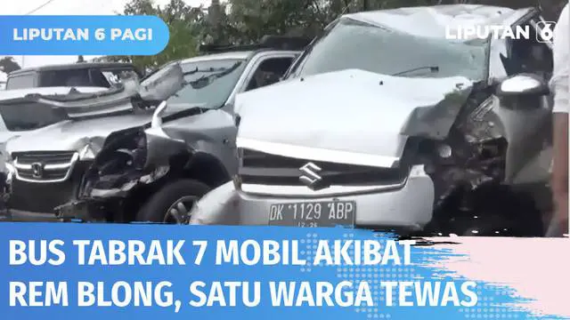 Sebuah bus pariwisata yang membawa puluhan siswa asal Surabaya mengalami rem blong dan menabrak tujuh mobil di Tabanan, Bali. Akibatnya seorang warga setempat tewas ditabrak bus.