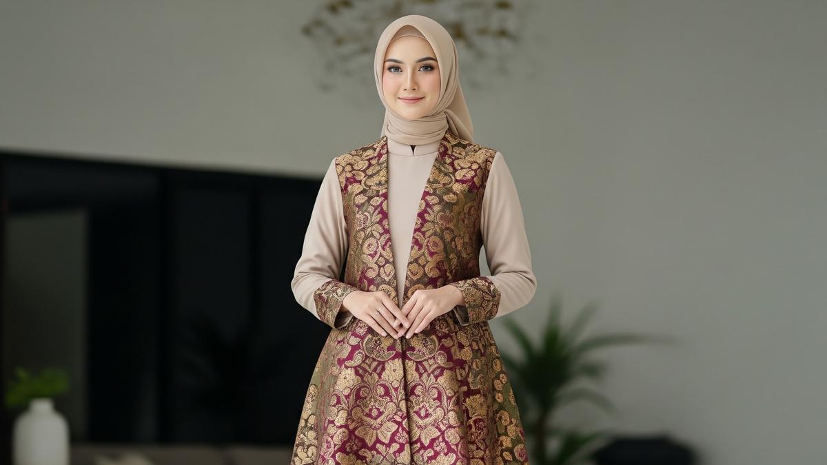 7 Model Gamis Terbaru Brokat Kombinasi Polos yang Kekinian, Inspirasi Tampil Memukau