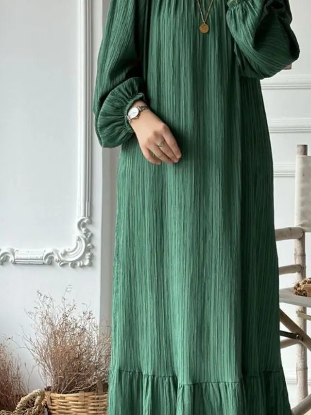 Gamis Lengan Kerut (Foto: Pinterest/Basmxxxbasm)