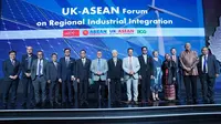 Menteri Perdagangan (Mendag) Zulkifli Hasan pada ASEAN-UK Forum on Regional Industrial Integration yang diselenggarakan di Semarang, Jawa Tengah, Sabtu (19/8/2023).