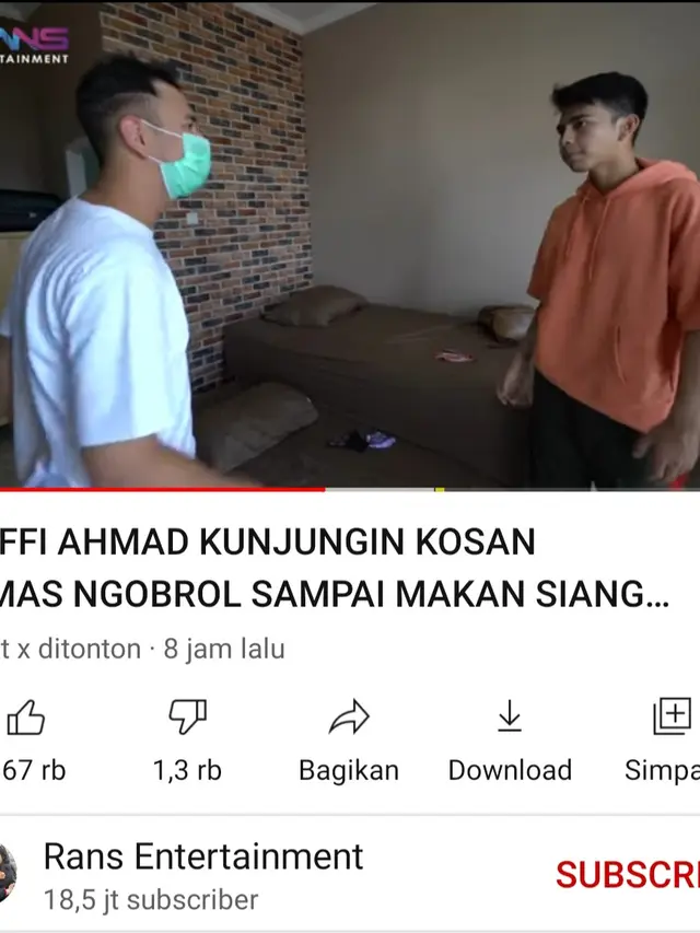 Unggahan Dimas Ahmad dan Raffi Ahmad. (Foto: YouTube RANS Entertainment)