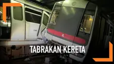 Tabrakan terjadi antara dua kereta MTR saat uji coba sistem sinyal baru di Hong Kong. Akibatnya dua masinis terluka.