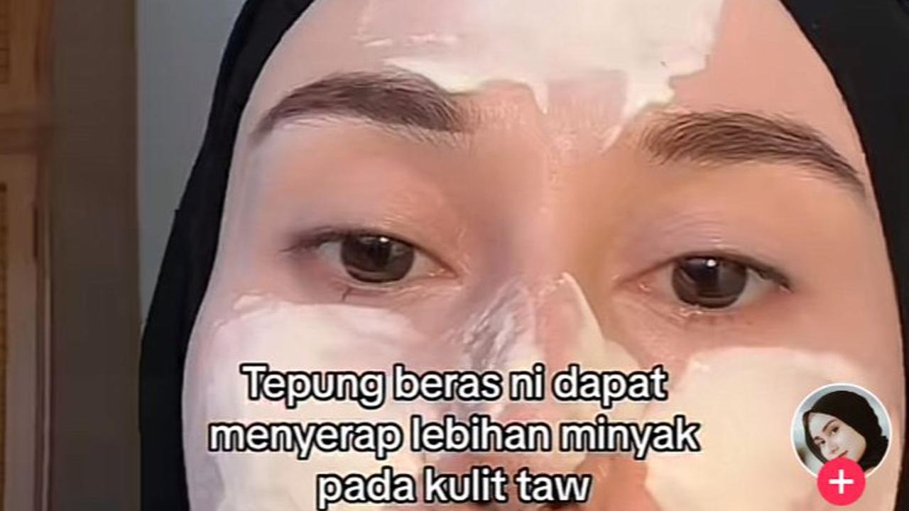 Cara Penggunaan Masker Tepung Beras. (foto: TikTok/hanisyaazrinaa).