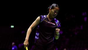 Tunggal putri Indonesia Putri Kusuma Wardani atau Putri KW lolos ke semifinal usai menang atas Pitchamon Opatniputh dari Thailand 21-18 dan 21-19 di St. Jakobshalle, Basel, Jumat (14/3). (foto: PBSI)