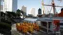 Sejumlah Pikachu dalam serial animasi Pokemon berkumpul saat melakukan parade di Yokohama , Jepang , 7 Agustus 2016. (REUTERS / Kim Kyung - Hoon)