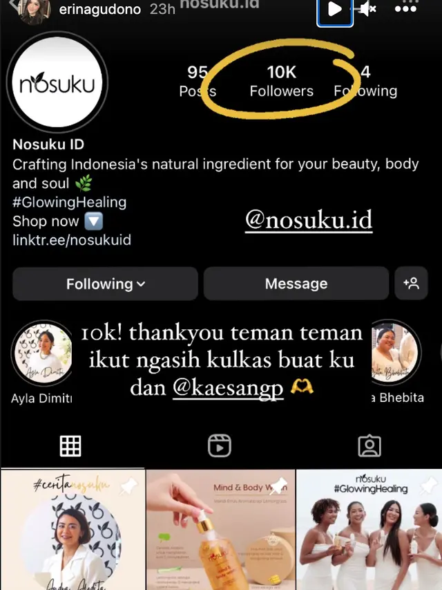 Unggahan Erina Gudono soal kulkas baru dari Kahiyang Ayu. (Foto: Dok. Instagram @erinagudono)