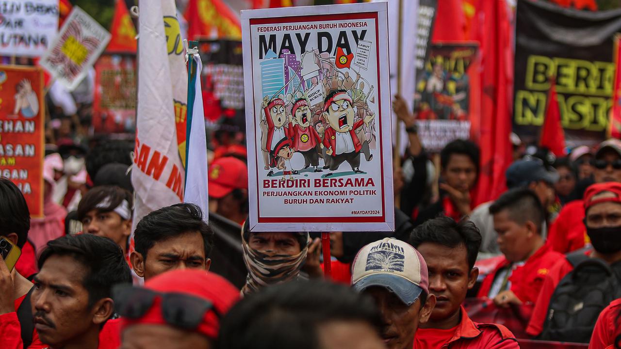 Ratusan buruh kepung Bundaran HI Peringati Hari buruh Internasional