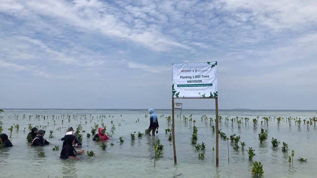 Dalam rangka turut merayakan Hari Lingkungan Hidup Sedunia pada hari ini, Rabu (5/6/2024), perusahaan teknologi Hikvision menanam 1.000 bibit mangrove di Pulau Pari, Kepulauan Seribu.