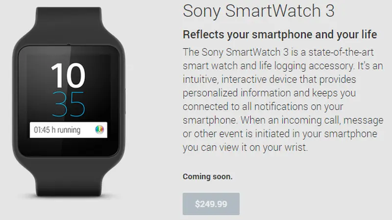 Sony smartwatch deals 3 google play