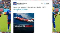 Arema Doakan Penumpang dan Kru AirAsia QZ8501 Selamat