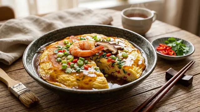 Resep Steam Omelet Saus Tiram yang Lembut dan Gurih/AI Generated