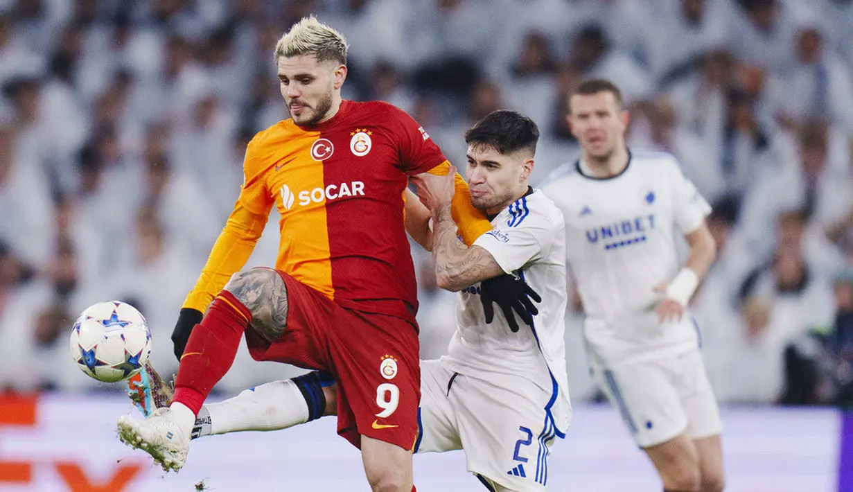 Galatasaray yang menempati posisi ketiga turun kasta ke Liga Europa sementara Manchester United yang menjadi juru kunci harus tersingkir di kompetisi Eropa. (Ritzau Scanpix via AP/Liselotte Sabroe)