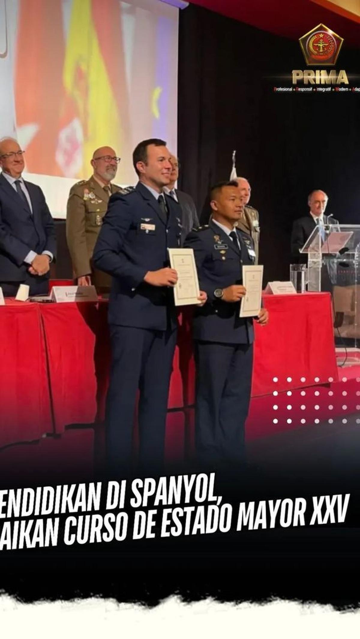 Perwira TNI AU bernama Mayor Pnb Suyanto ini tercatat sebagai lulusan Curso de Estado Mayor XXV di Centro Superior de Estudios de la Defensa Nacional (CESEDEN), Madrid, pada Selasa (18/6).<br>