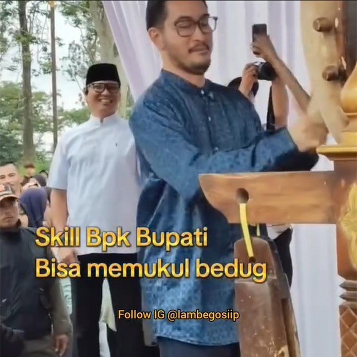 Skill Dewa Bupati Jeje Govinda Ipar Raffi Ahmad Pukul Bedug, Bikin Warga Teriak Histeris