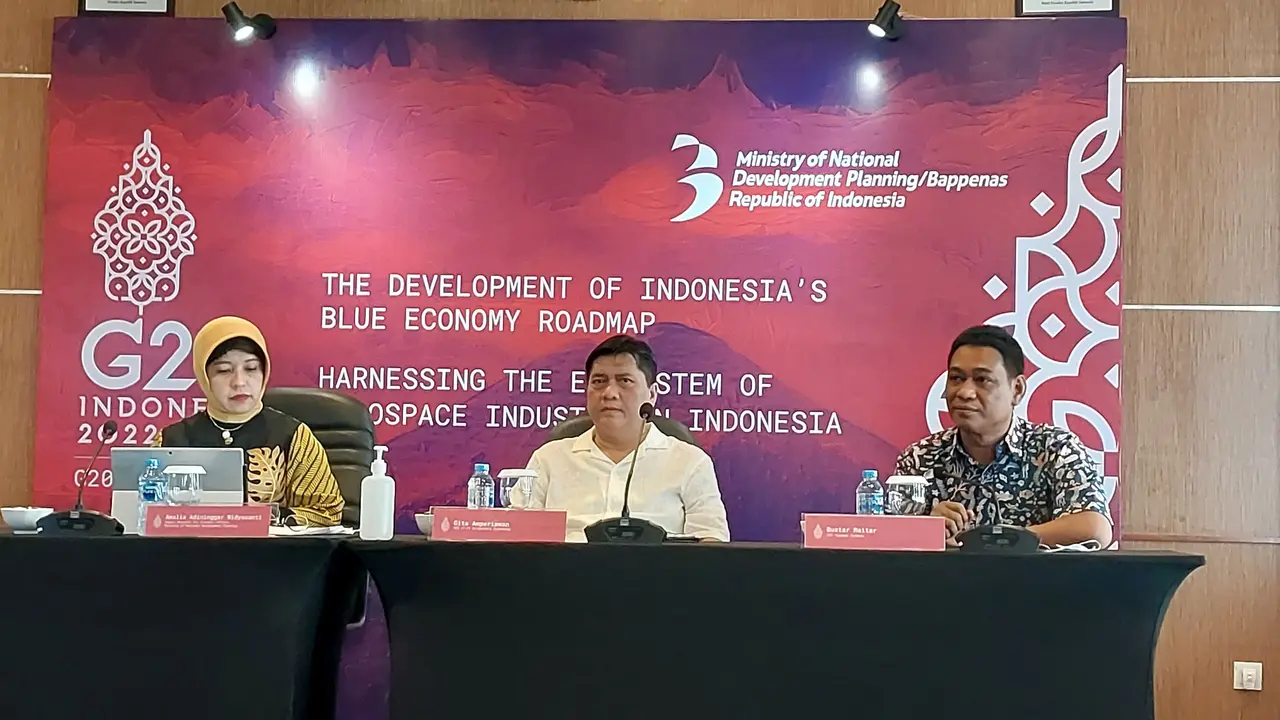 Media Briefing Kementerian Perencanaan Pembangunan Nasional/Badan Perencanaan Pembangunan Nasional (PPN/Bappenas) di BW Suites Belitung, Selasa (6/9/2022).