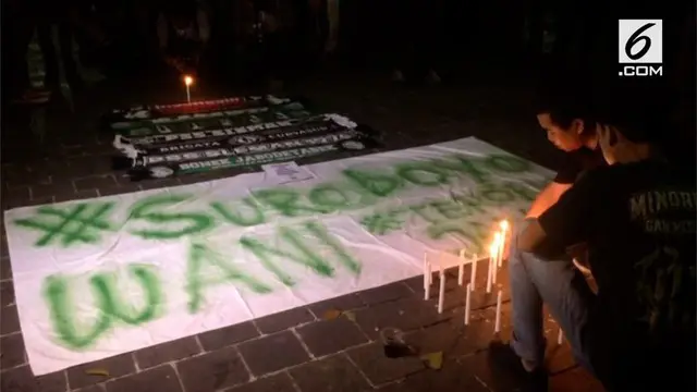 VIDEO: Bonek Gelar Aksi Lilin untuk Korban Bom Surabaya