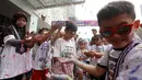 Lomba lari yang diikuti anak umur empat tahun hingga 15 tahun ini memperebutkan total hadiah sebesar Rp. 5 Juta. (Bola.com/M Iqbal Ichsan)