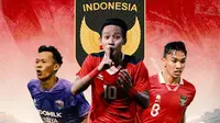 Timnas Indonesia - Esal Sahrul, Beckham Putra Nugraha, Arkhan Fikri (Bola.com/Adreanus Titus)