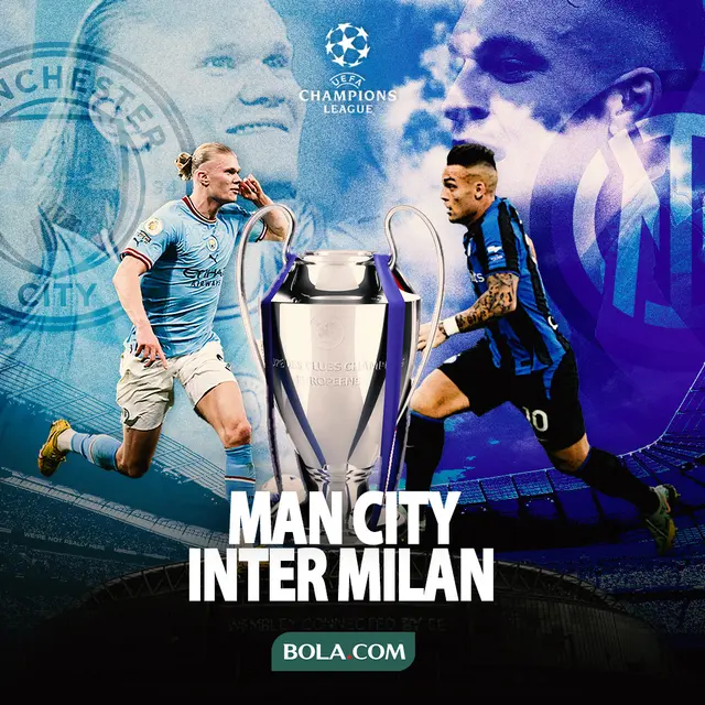 Man City vs Inter Milan - Erling Haaland dan Lautaro Martinez