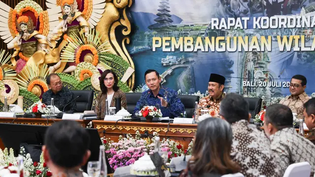 Menko Bidang Infrastruktur dan Pembangunan Kewilayahan Agus Harimurti Yudhoyono (AHY) usai memimpin Rapat Koordinasi Pengembangan Wilayah Bali di Gedung Wiswa Sabha, Kantor Gubernur Bali, Denpasar. (Foto: Istimewa)