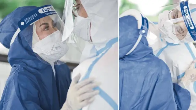 Bertemu di Pusat Karantina Covid-19, Viral Pasangan Lakukan Foto Prewedding Pakai APD