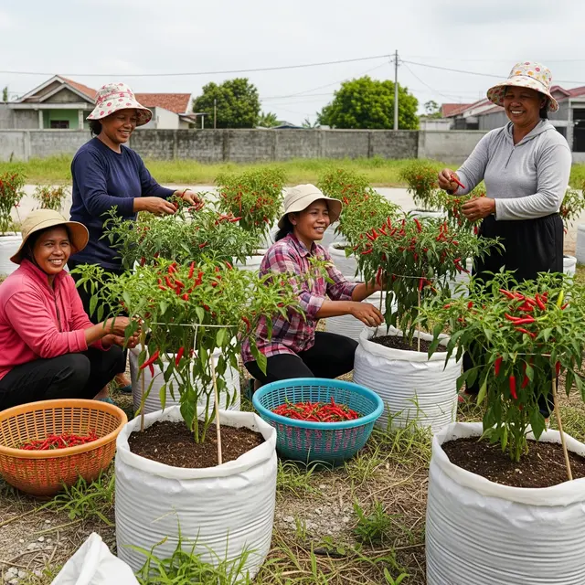 Konsep Kebun Sayur Bareng Ibu-Ibu RT Modal di Bawah Rp200 Ribu (AI)