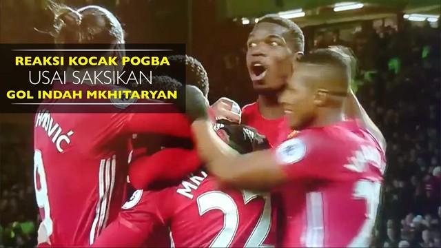 Beginilah reaksi Paul Pogba usai melihat gol Indah yang dicetak Henrikh Mkhitaryan saat Manchester United kalahkan Sunderland 3-1