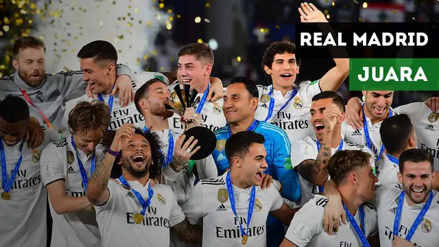 Real Madrid menjadi juara dunia usai mengalahkan Al Ain dengan skor 4-1 di final Piala Dunia Antarklub, Sabtu (22/12/2018)