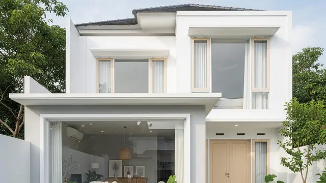 Desain Rumah Minimalis Cat Abu-Abu Putih