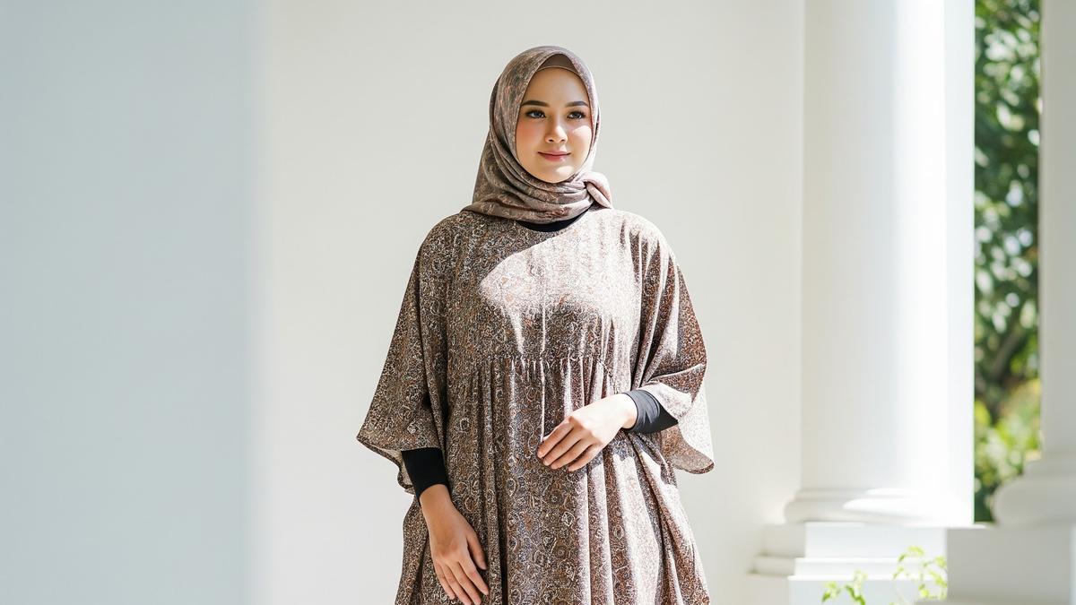 9 Model Gamis yang Menyamarkan Perut Buncit, Tampil Percaya Diri