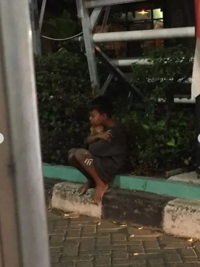 Buat Haru, Seorang Anak Ajak Kucing Jalanan Mengobrol Hingga Dipeluk