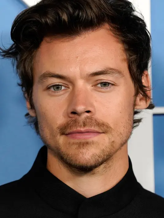 <p>Harry Styles berpose saat menghadiri pemutaran perdana film My Policeman di Regency Bruin Theatre, Los Angeles, Amerika Serikat, 1 November 2022. Harry Styles menata rambut cokelat gelapnya ke kanan dan tetap membiarkan kumis serta janggut tipisnya. (AP Photo/Chris Pizzello)</p>