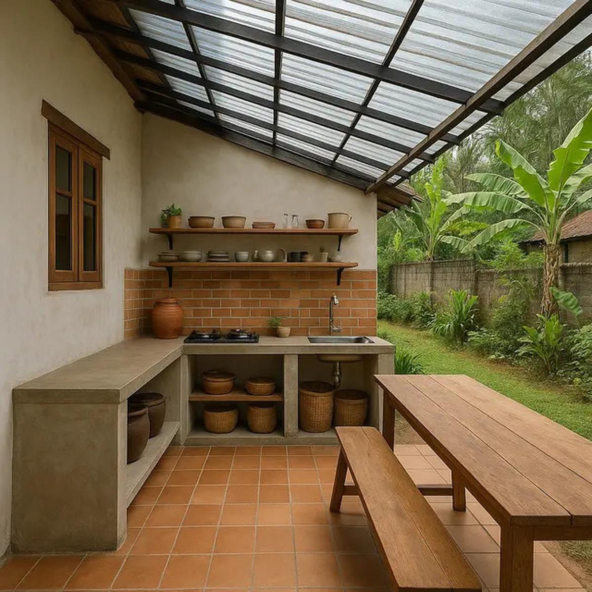7 Model Dapur Belakang Rumah di Kampung yang Sederhana Tapi Elegan