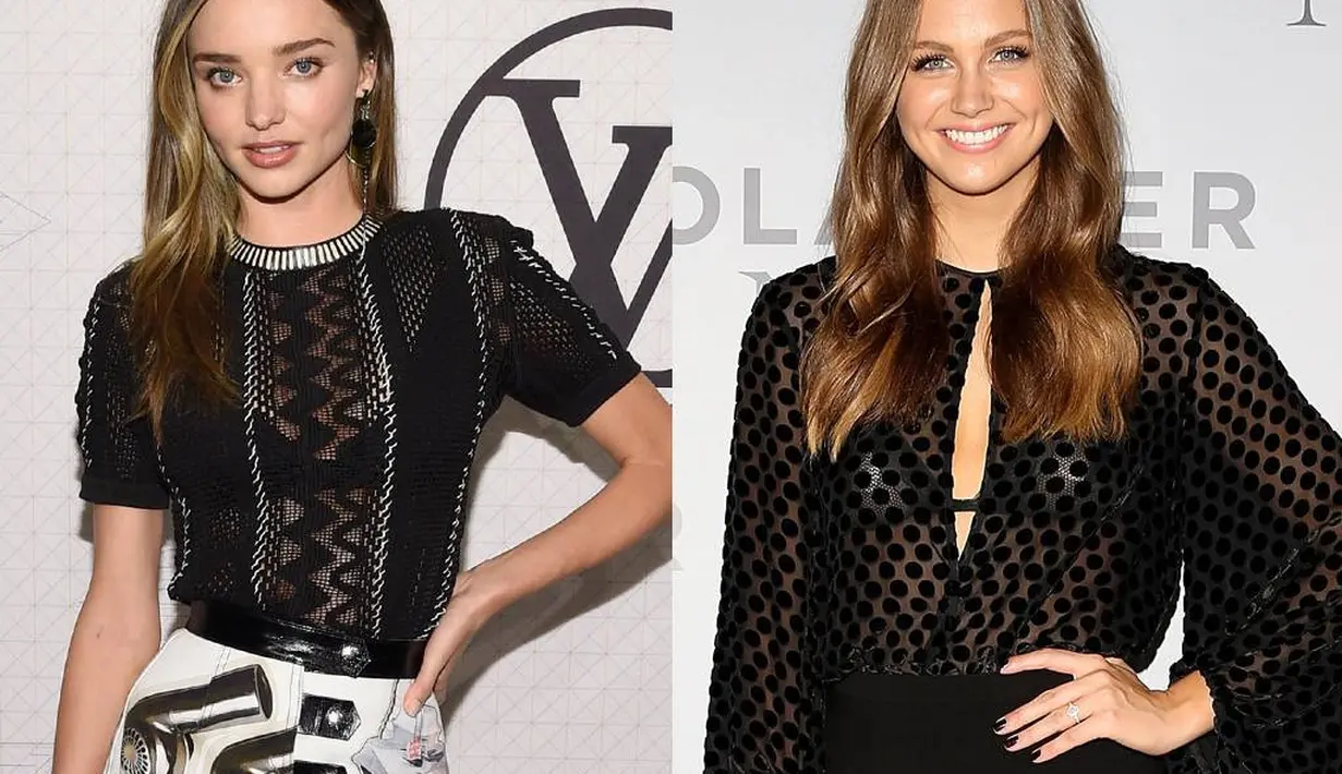 Miranda Kerr dibilang mirip dengan salah satu host di Australia nih. Menurut kamu gimana? (Getty Images/E! News)