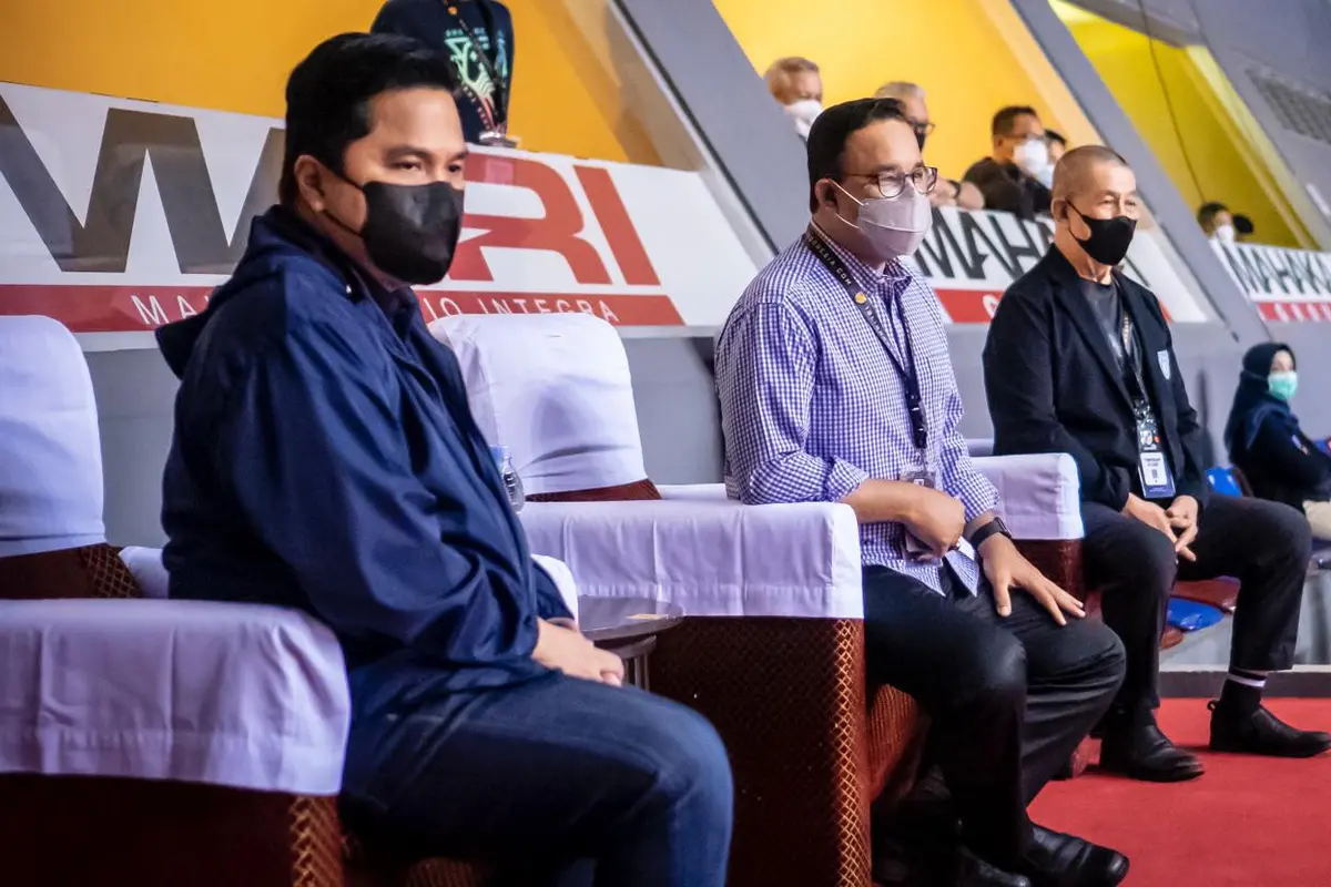 Menteri BUMN Erick Thohir dan Gubernur DKI Jakarta, Anies Baswedan