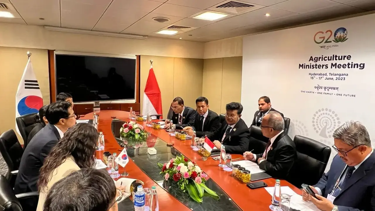 Menteri Pertanian Indonesia menghadiri  acara Agriculture Ministers Meeting G20 di India.