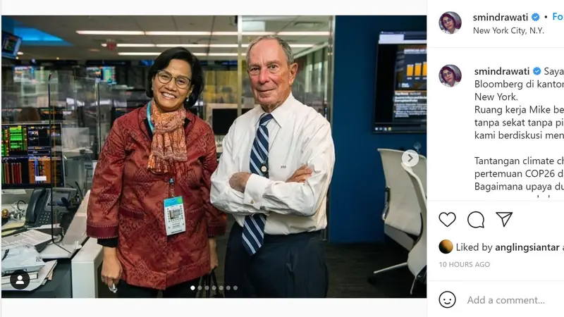 Sri Mulyani dan Michael Bloomberg