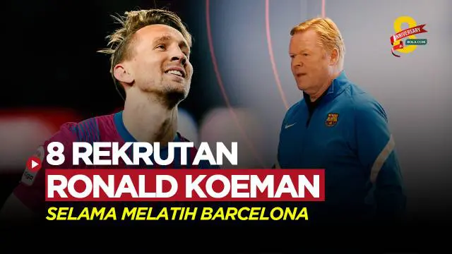 Berita Motion grafis 8 pemain yang direkrut Ronald Koeman selama ia melatih Barcelona. Yang paling mengejutkan mendatangkan Luuk De Jong.